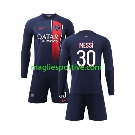 Completo Calcio Paris Saint Germain PSG Lionel Messi 30 Bambino Divisa Prima 2023-2024 ML